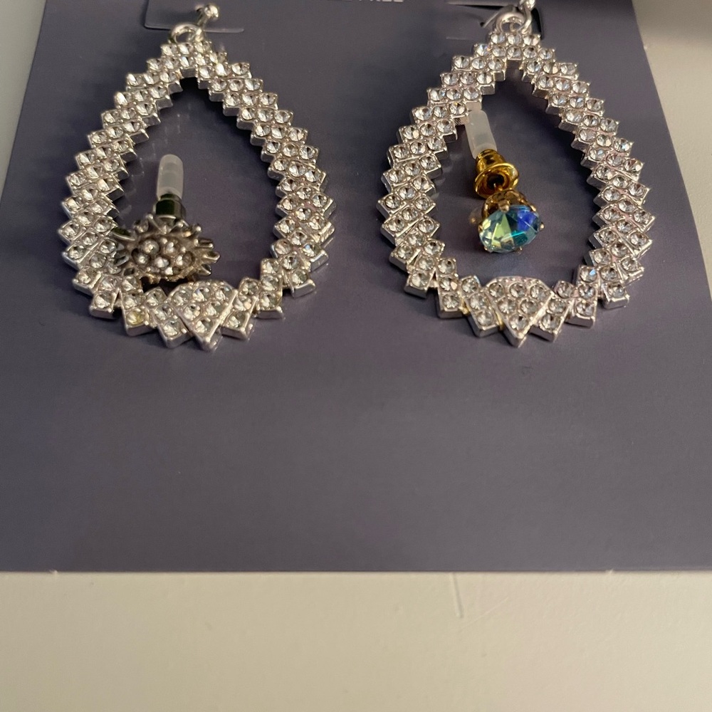 Elegant Silver Teardrop/Stud Earrings Combo